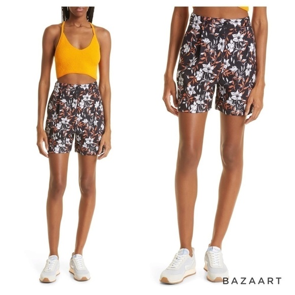 NWT Rag & Bone Ivy Printed Linen Shorts Size 0 - Picture 1 of 15